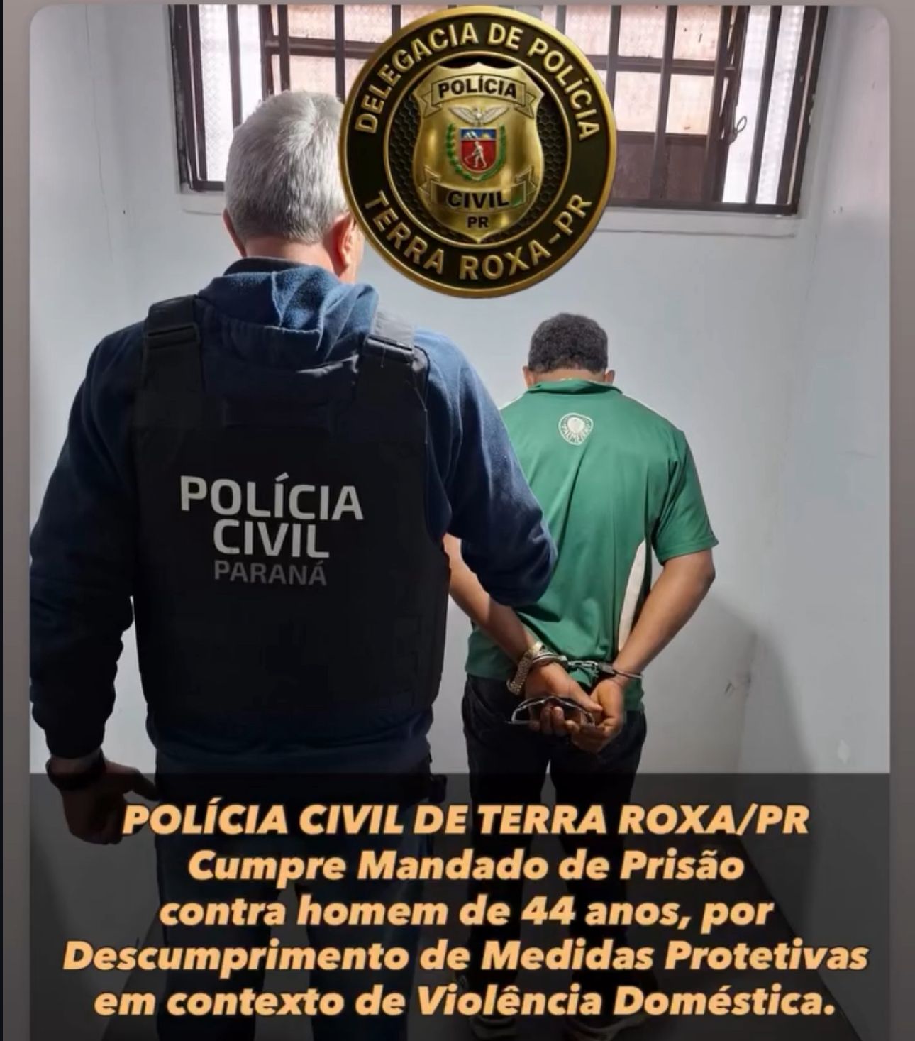.DELEGACIA DE POLÍCIA CIVIL DE TERRA ROXA/Prende homem por descumprimento de ordem judicial ;lei maria da penha